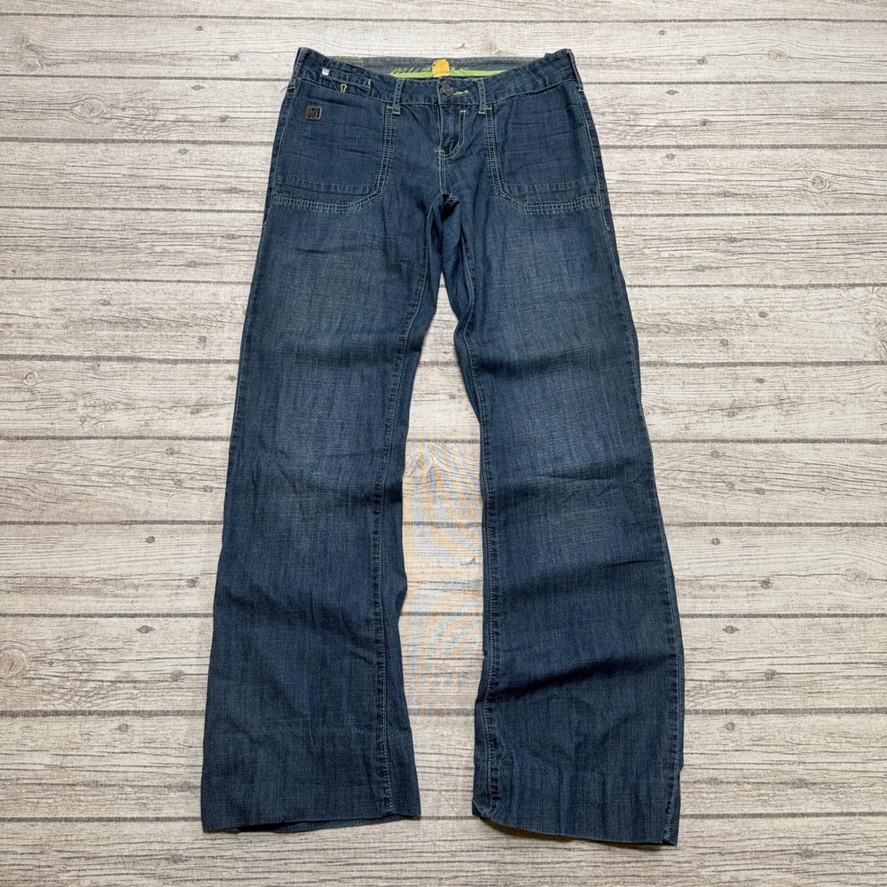 Y2K Mile End Jeans Women's 27 Blue Dark Wash Bootcut Relaxed Fit Cotton Utility